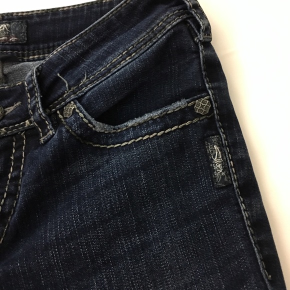 Silver Jeans Suki Low Rise Dark Wash Bootcut Jeans Size 26 - Picture 4 of 8